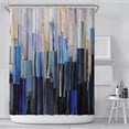 thumbnail image 5 of Shower Curtain, 72 x 72 inches Waterproof Liner Set with Hooks for Bathroom, White Marble Geometry D, 5 of 6