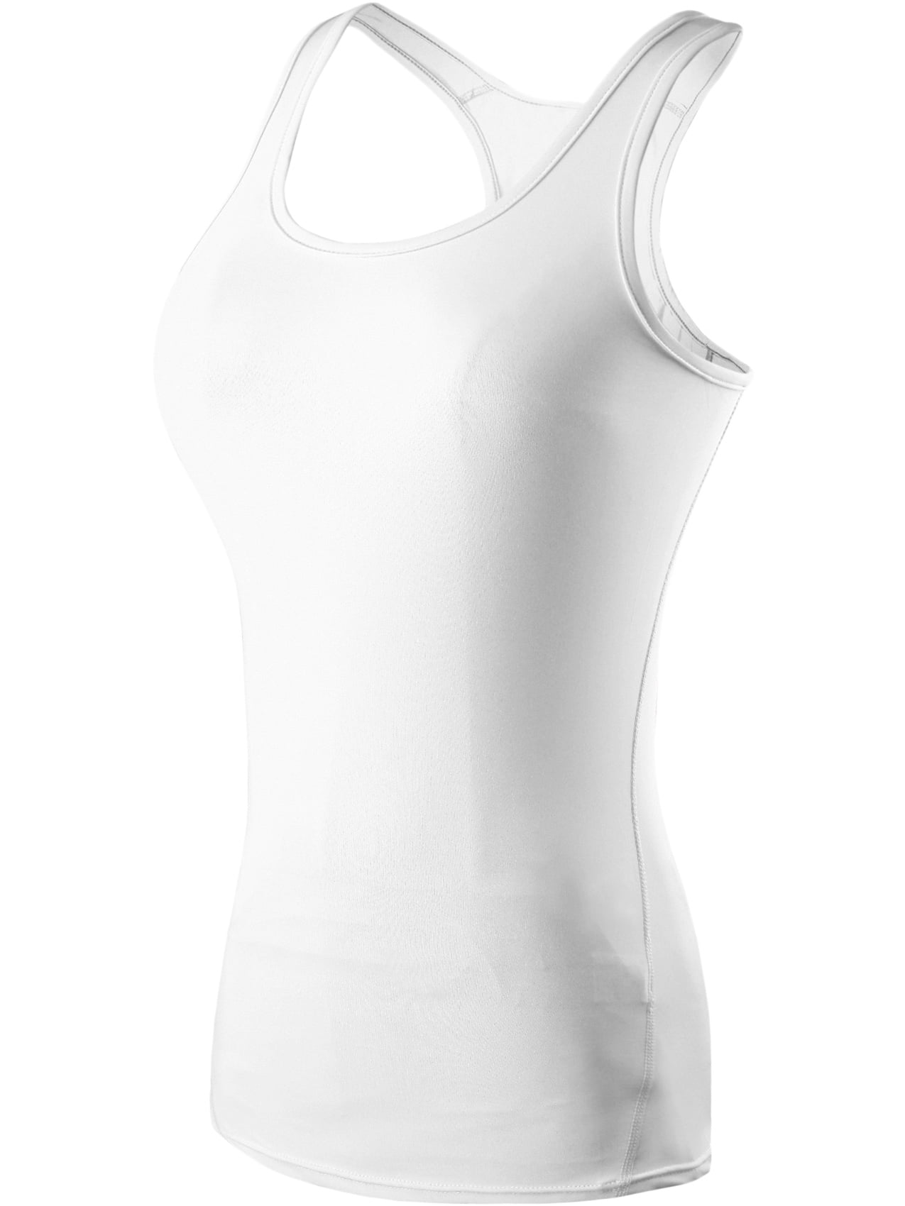 NELEUS Womens Layer Tank Dry Fit Size White,US XS Compression Base 3 Pack,Black+Gray+ Top