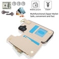 thumbnail image 4 of ELEHOLD Case for iPhone 16, Magnetic Closure Kickstand Zipper Wallet Case with 3 Card Slots & Ring Holder,Shockproof RFID Blocking Phone Case,White, 4 of 8