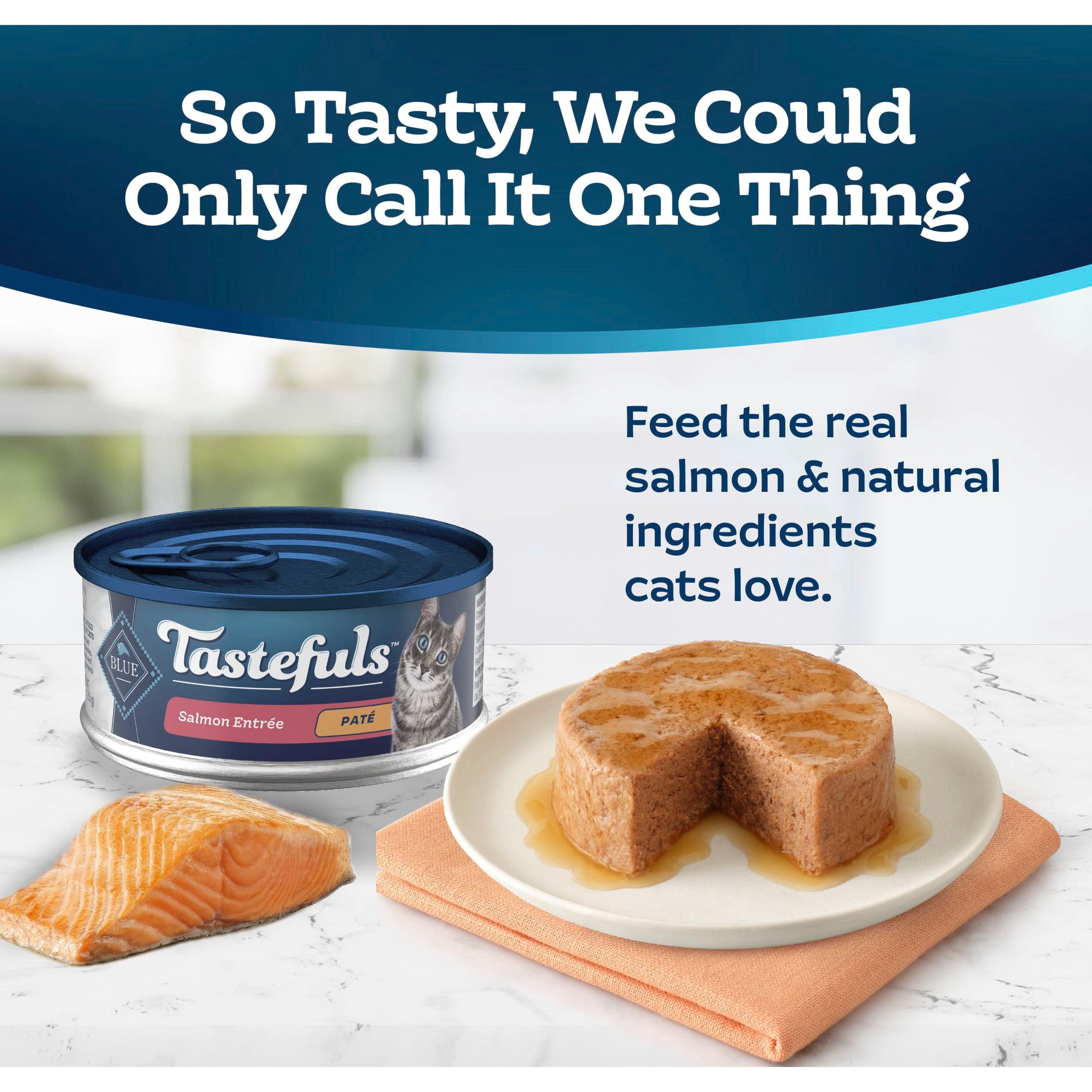 Blue Buffalo Tastefuls Wet Cat Food Paté, Made with Natural Ingredients, Salmon Entrée, 5.5-oz. Can