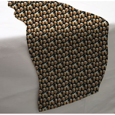 

Beer or Wine Table Runner by Penny s Needful Things (3 Feet Long - SCALLOPED) (Frosty Mug)