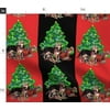 Spoonflower Fabric - German Shepherd Christmas Dog Stripes Tree Animals Printed on Fleece Fabric Fat Quarter - Sewing Blankets Loungewear and No-Sew Projects