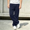thumbnail image 6 of Xaqiouau Boys Wide Leg Sweatpants Loose Fit Casual Pants with Side Seam Detail Elastic Waist Drawstring Full Length Trousers Kids Everyday Sportswear Navy 10-11Years, 6 of 8