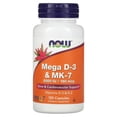 thumbnail image 1 of NOW Foods, Mega vitamina D3 y MK-7, 120 cápsulas, 1 of 5
