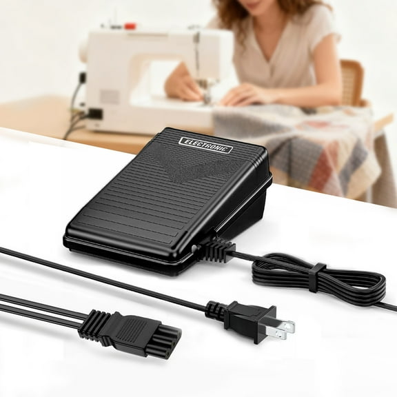 USTOP  Brother Sewing Machine Foot Control Pedal & AC Power Cord Replacement Part - Compatible with Select Models - For Home Sewing, Sewists & DIYers