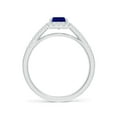 thumbnail image 2 of ANGARA Natural 1.05 ct Blue Sapphire Engagement Ring with Diamond Halo in 14K White Gold for Women (Size-7x5mm) | September Birthstone, Anniversary, Jewelry Gift for Women | Natural Sapphire Ring, 2 of 9