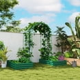 thumbnail image 2 of Outsunny Galvanized Raised Garden Bed Outdoor Planter Box with Trellis, 2 of 9