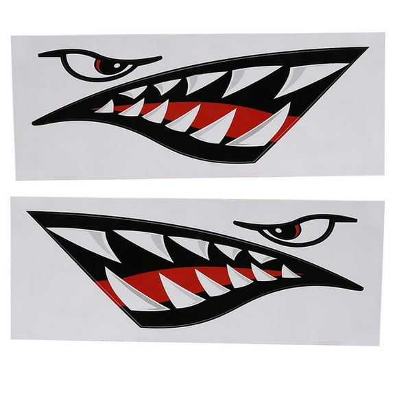LYUMO 2pcs Waterproof DIY Funny Shark Teeth Mouth Sticker Decal Car Kayak Boat Truck Decoration, Car Sticker,Shark Teeth Mouth Sticker
