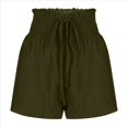 thumbnail image 2 of Pantalones Cortos de para Mujer, de Cintura Alta, con Pierna , Cómodos y Elásticos para Playa y Verano. Verde M, 2 of 6