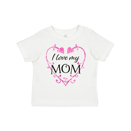 

Inktastic I Love My Mom- Pink Hearts and Swirls Gift Toddler Boy or Toddler Girl T-Shirt