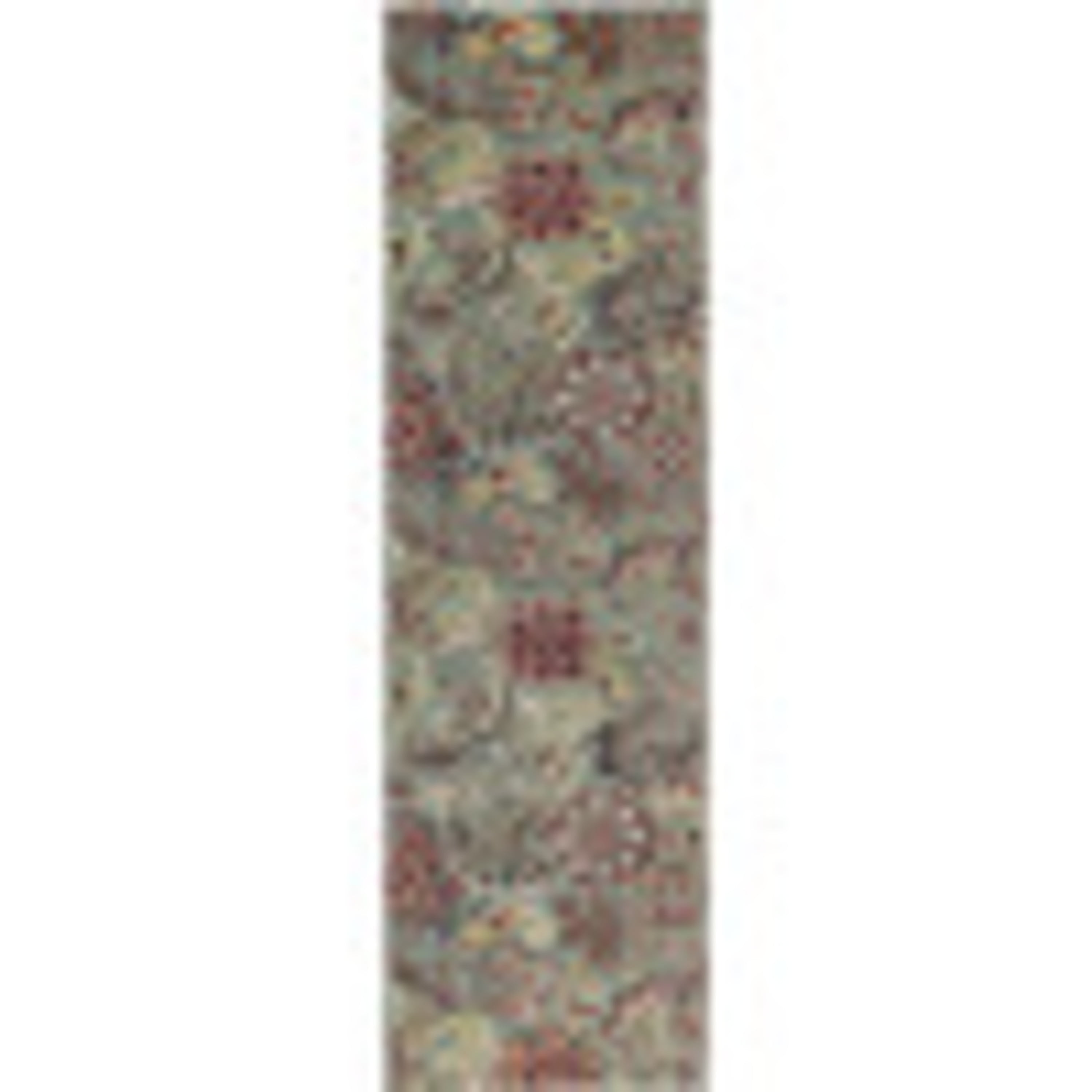 Deco Transitional 2' x 7.7' Seafoam and Red Polypropylene Indoor Area Rug