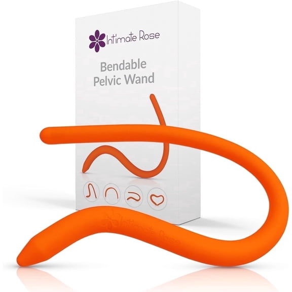 Intimate Rose Bendable Pelvic Wand Massager-Flexible Pelvic Floor Trigger Point Tool for Perineal Massage Therapy, Medical-Grade Silicone, BPA-Free, Latex-Free, Adjustable