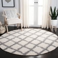 thumbnail image 3 of SAFAVIEH Dallas Jerrie Geometric Shag Runner Rug, Ivory/Grey, 2'3" x 10', 3 of 11