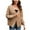 Khaki, variant on Cardigan Sweaters for Women Fashion Short Single Breasted V Neck Long Sleeve Casual Knit Cardigan Sweater Coat