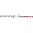 thumbnail image 2 of Rhodolite Garnet and Diamond 1.7mm (SI2-I1-Clarity, G-H-Color) Tennis Bracelet 1.35 cttw 14K White Gold, 2 of 6