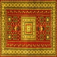 thumbnail image 1 of Ahgly Company Machine Washable Indoor Square Geometric Yellow Traditional Area Rugs, 3' Square, 1 of 4