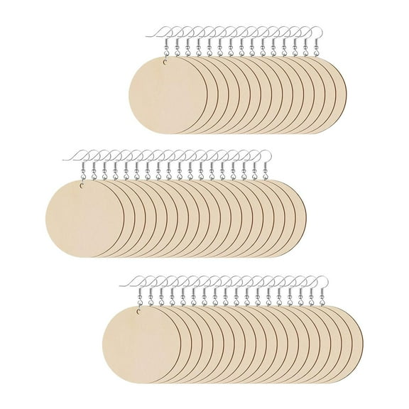 HOMYL 50 Pieces Unfinished Wooden Earrings Blanks Dangling Earrings DIY Craft Earrings