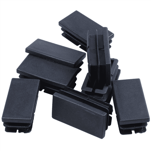 80 Pcs Embouts Rectangulaires en Plastique Noir 20mm X 40mm