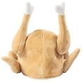 thumbnail image 2 of CUIYUAN Unisex Plush Turkey Hat Roasted Thanksgiving Dinner Party Supplies Themed Holiday Accessories Dress-Up Cap Novelty Headwear Soft Plush Turkey Shaped Design Caps B, 2 of 4