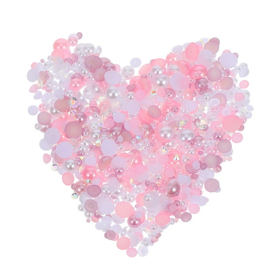 PBPBOX 1 Bag Flatback Half Round Pearls for Crafts Assorted Color Resin for Scrapbooking