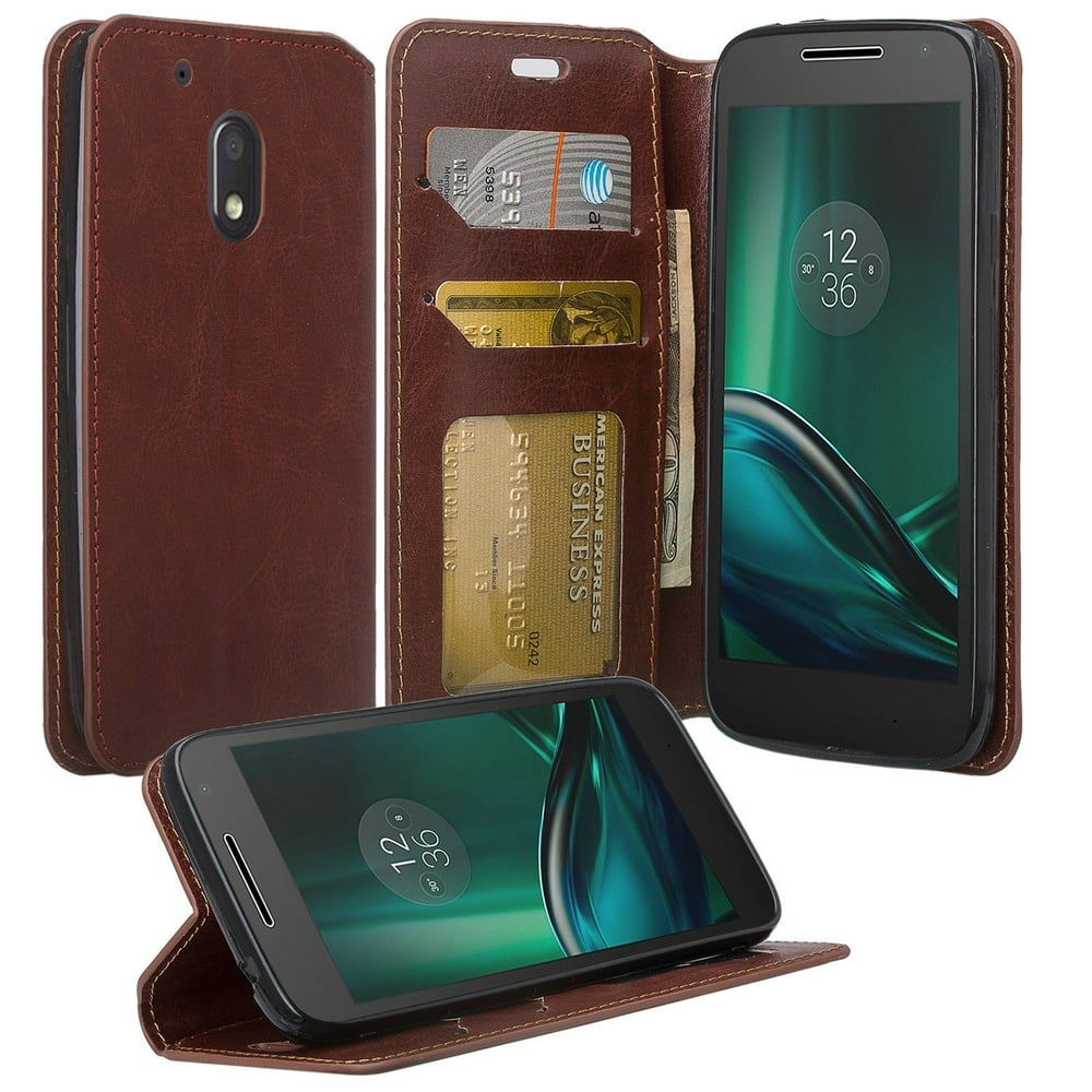 Moto G Play 4th Generation Case, XT1607 / XT1609, Faux Leather