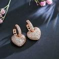 thumbnail image 6 of Romantic 585 Rose Gold CZ Love Heart Hoop Earrings Necklace Fashion Jewelry Set, 6 of 8