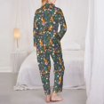 thumbnail image 3 of KLL Wolf Fox In Flower Forest Print Women's Long Sleeve Pajamas with Pants Sleepwear Loungewear 2 Set-XX-Large, 3 of 8