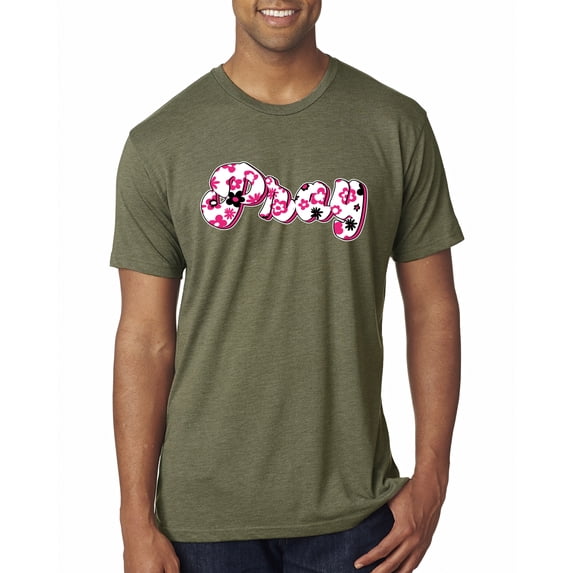 Wild Bobby, Pray Bubble Letters Inspirational/Christian Men Premium Tri Blend Tee, Military Green, X-Large