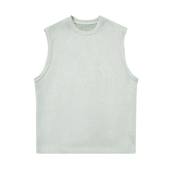CHGBMOK Men's Tank Tops Vintage Solid Color Casual Fitness Sport Permeability Round Neck Tank Top Sizes M-5XL