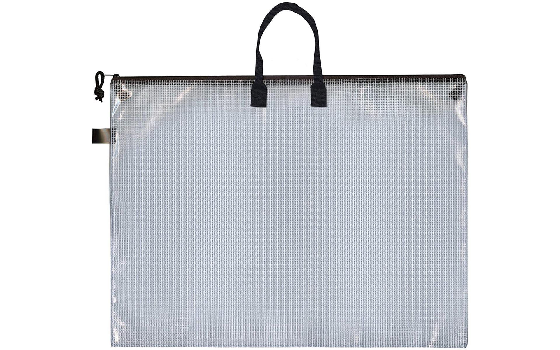 Pro Art Mesh & Vinyl Zipper Bag with Handle 15"x18", Mesh Zipper Pouch Bags, Travel Pouch, Pouches for Organization, Board Game Storage Bags, Pencil Pouch, Bags