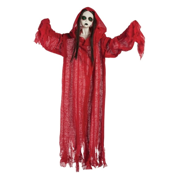 Red Woman Ghost Hanging Prop Scary Halloween Haunted House Decoration Hanger