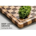 thumbnail image 2 of Cutting Boards for Kitchen, Design in USA Extra Large Chopping Board for Stovetop, End Grain Acacia Wood Cutting Board with Juice Grooves, Butcher Block with Gift Box, 20" x 15" x 1", 2 of 9