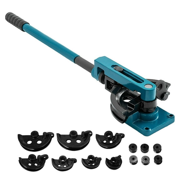 Manual Pipe Tube Bender 3/8" to 1", Heavy Duty Tubing Bender with 7 Dies for Steel, Copper, Repair Shops - Blue