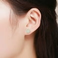 thumbnail image 3 of .925 Sterling Silver Gold Plated Flower Cluster Micro Pave CZ Cubic Zirconia Stud Earring, Giorgio Bergamo, 3 of 5