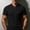 Black, variant on Men's Cable Knit Golf Shirt, V-Neck with Open Collar, Short Sleeve Textured Casual Top Khaki S