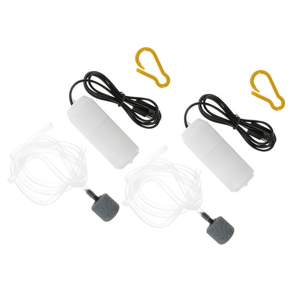 2 Sets Plastic Aerator Pump Aquarium Air Multifunctional Mini Electric for Inflatables Black