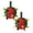 2 red green ball built in bell, variant on Christmas Plush Dog Toy Ball, Built‑in Bell Interactive Tug Chew Toy with Multi Ribbon Tabs for Small & Medium Dogs, 15cm