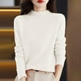 thumbnail image 2 of Sweaters For Women Women's Semi Turtleneck Sweater Long Sleeve Solid Color Pullover With A Base Shirt Autumn And Winter Warm Loose Sweater Womens Sweaters, 2 of 4