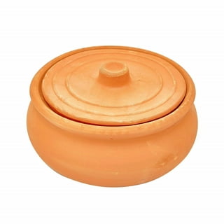 MITTI COOL Indian Clay Kadai/Earthen Kadai/Mud kadai/Clay pots for  Cooking/Biryani Pot for Cooking with Lid/Mitti Handi Earthen  Cookware_Unglazed for