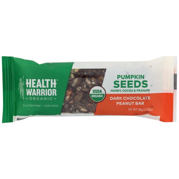Health Warrior Pumpkin Seed Bar, Dark Chocolate Peanut, 35 G., Pack Of