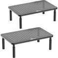 thumbnail image 1 of wqlpp-Dual Monitor Stand for Desk, Desk Monitor Riser 3 Height Adjustable, Laptop Riser with Airflow Vents, Desk Organizer for Computer, Laptop, Printer, Notebook (STT003-2), 2 Pack, Black, 1 of 4