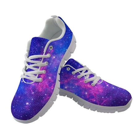 

Spring Sneakers with Pretty Colorful Galaxy Print Shoes Womens Flats Lace-Up Platform Girls Mesh Footwear Comfortable