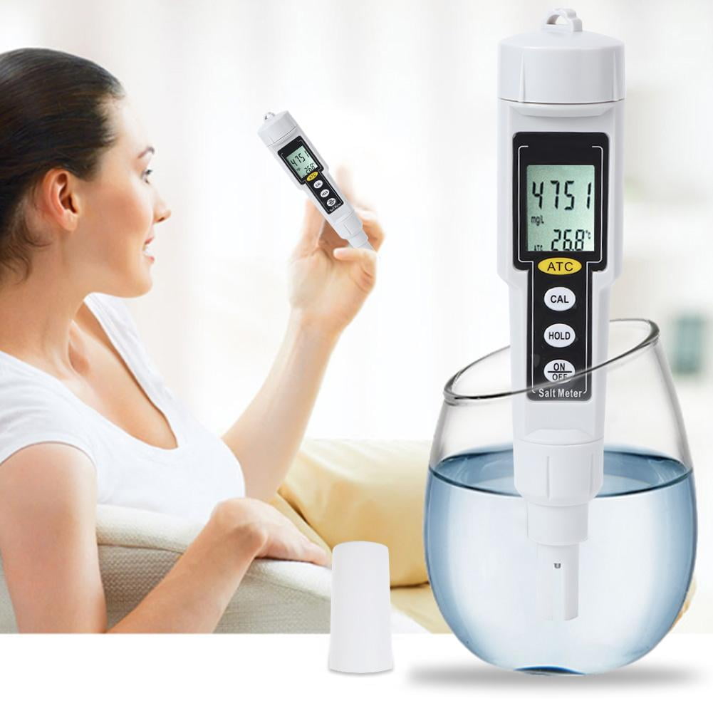 Tebru Digital Salinity Meter,CT3081 Portable Digital Salinometer Salinity Temperature Humidity