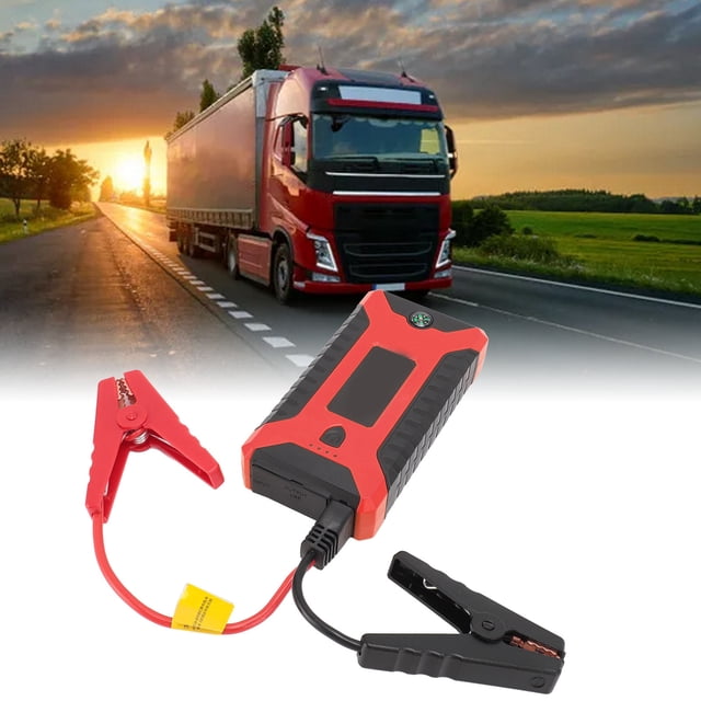 Arrancador de Batería de Coche, Paquete de Arranque de Batería de Coche Portátil 12 V 4 USB de Carga Rápida, 15000 mAh Liderado 1000 A Refuerzo de Batería Con 8