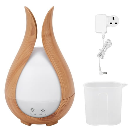 

2024 200ml Wood Grain Humidifier 8W 24V Automatically Shut Down Silent Aromatherapy Diffuser with 7 LED Color Lights 100240V UK Plug
