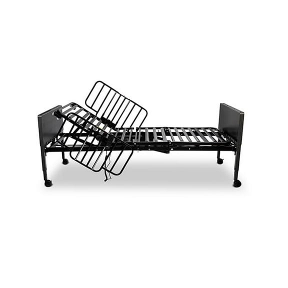 Medacure Hospital Homecare Bed with Mattress 3 Function Electric Homecare Bed, 15"-23" Height, 450 lb Capacity, Black/Grey with Primex Redistribution Mattress.