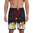 thumbnail image 1 of Fotbe Merry Christmas Elk Pantalones Cortos de Pijama para Hombre, Ropa de Dormir, Pantalones de Pijama Cortos para Hombre-Large, 1 of 6