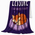 thumbnail image 2 of Lady Of Leisure Authorized Nap Funny Fox Design, Festive autumn celebration Scene, Warm Flannel Blanket for Living Room and Reading Nook, Art Lovers autumn celebration Gift, Festive Home Decor, 2 of 9