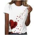 thumbnail image 2 of Neewe Womens Love Heart Shirts Short Sleeve Valentines Crewneck Colorful Heart Graphic Tees Tops, 2 of 5