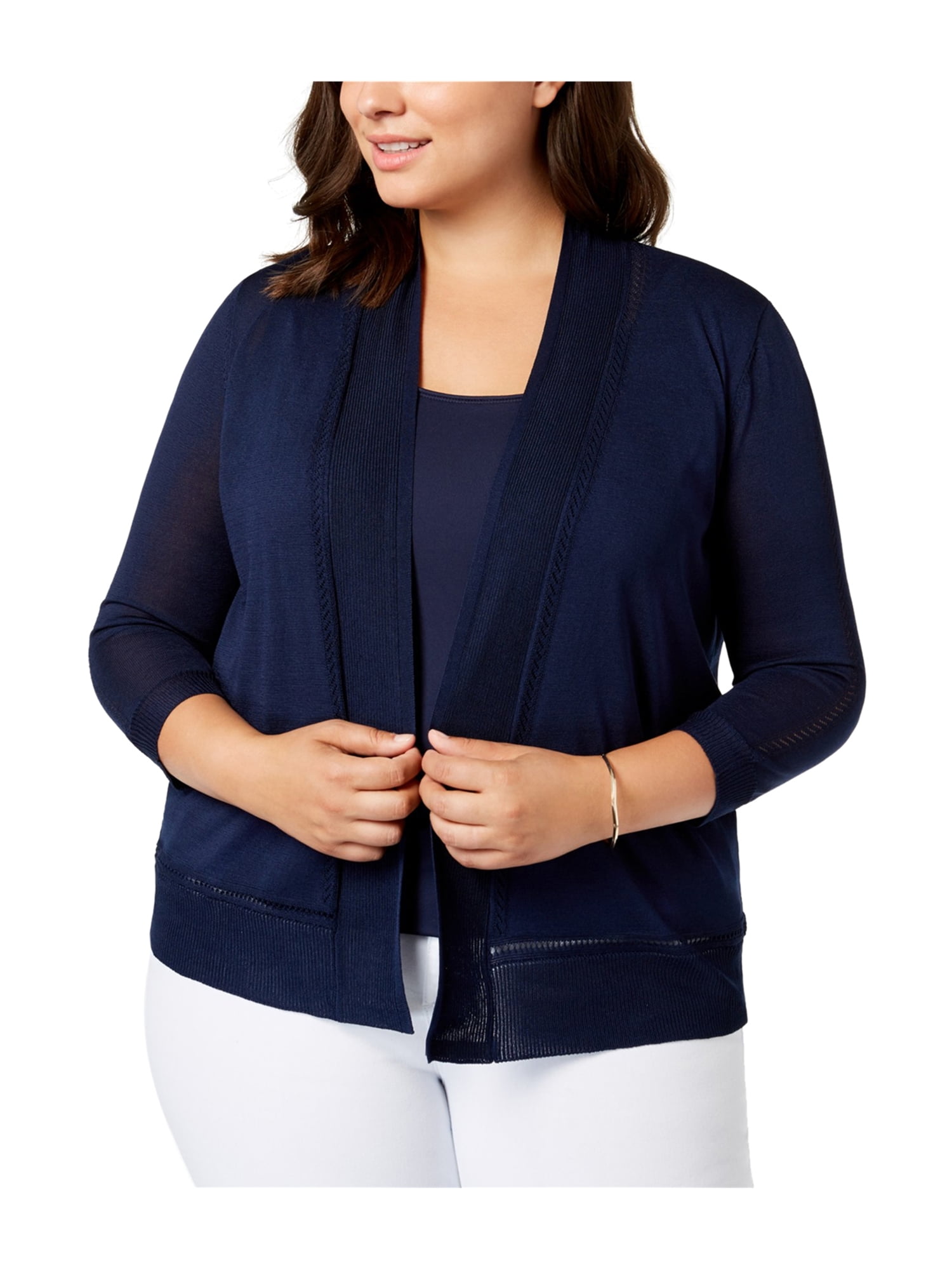 navy blue cardigan sweater plus size